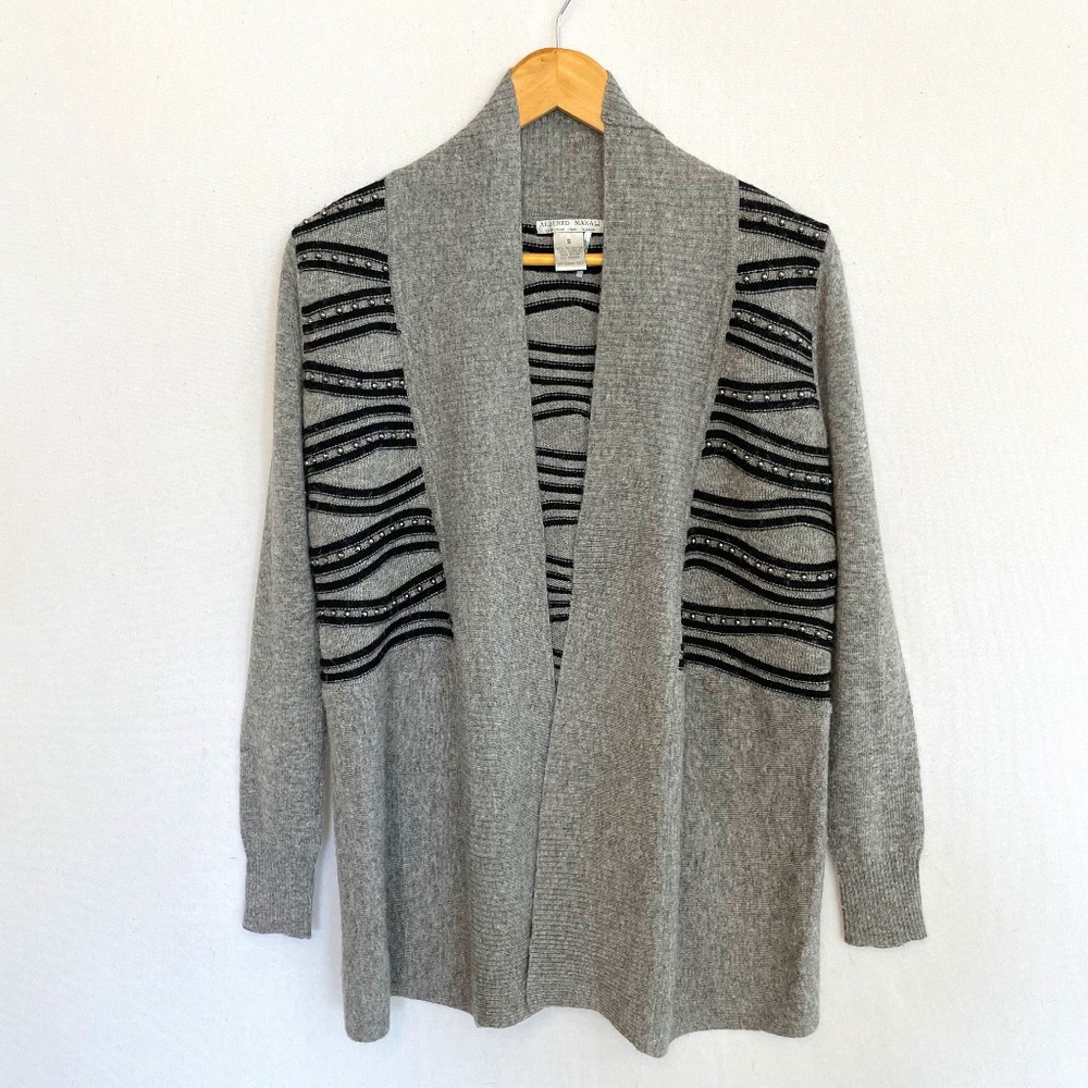 ALBERTO MAKALI Women's Small Open Front Shawl Collar Cardigan Sweater